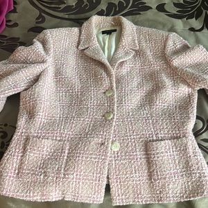 Beautiful Tahari pink and ivory blazer